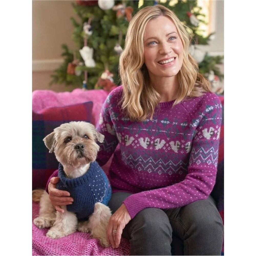 WoolOvers Woodland Squirrel Fairisle Lambswool Sweater S